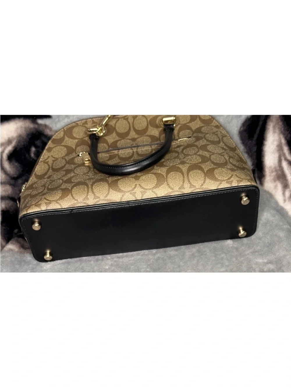 Coach Katy Signature Tan Satchel w/Small Wallet & Attachable Eyeglass Case